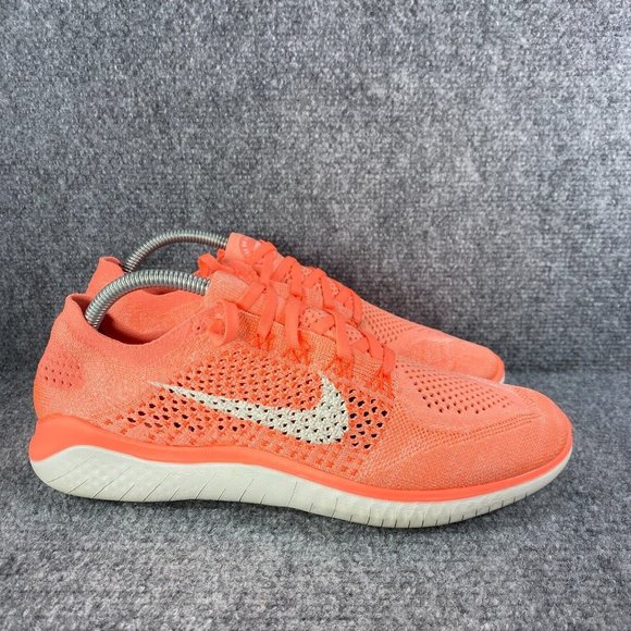 Nike Shoes - Nike Free RN Flyknit Womens 10.5 Running Shoes Orange Athletic Sneakers 2018